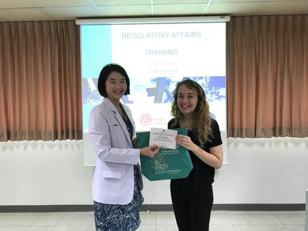 Exit Presentation of Paris Descartes University student