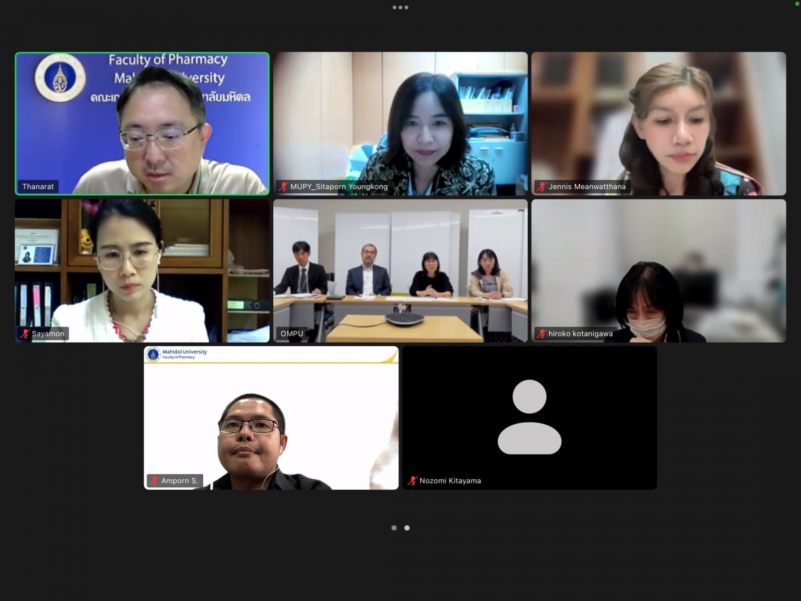 Zoom Meeting with Osaka Medical and Pharmaceutical University