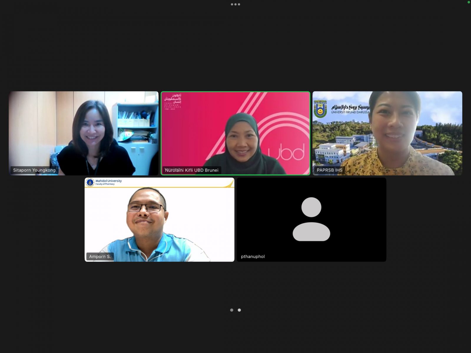 Zoom with representatives from the PAPRSB Institute of Health Sciences, Universiti Brunei Darussalam