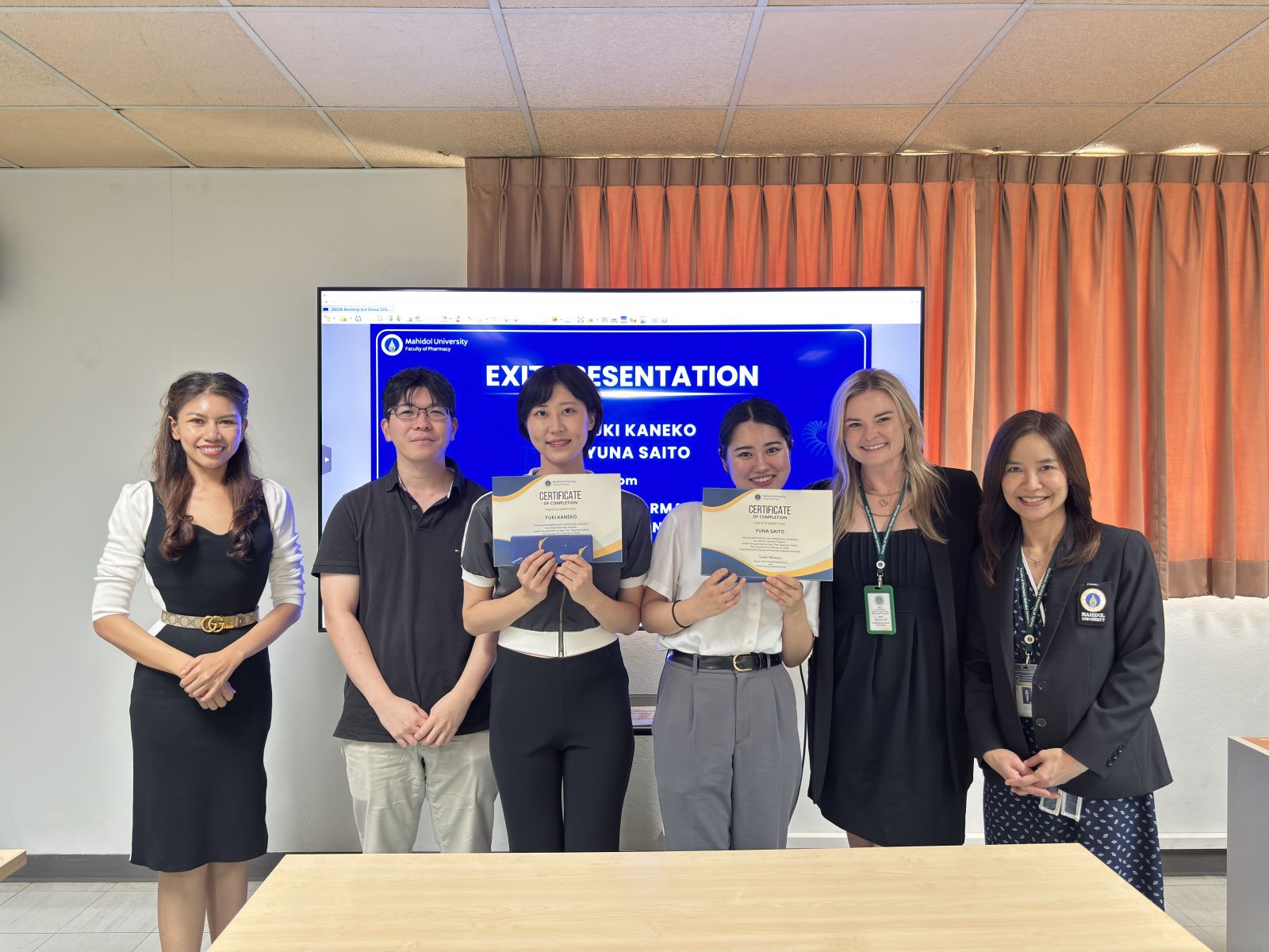 Exit Presentation for Exchange Students from School of Pharmacy, Showa Medical University