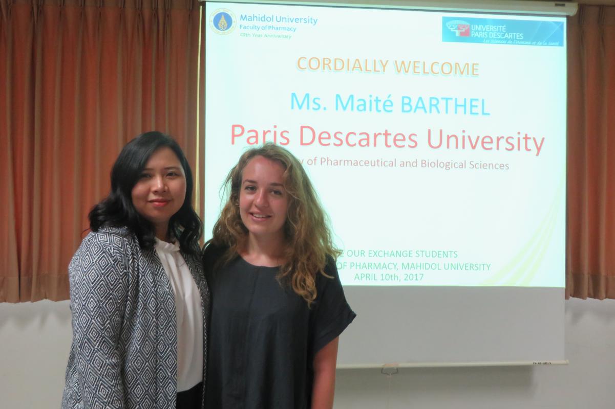Exchange student from Paris Descartes University