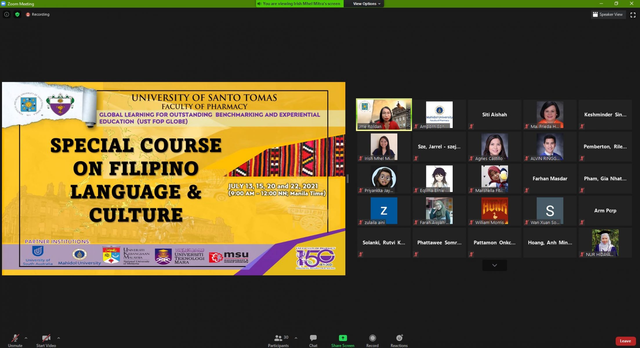 Special Course on Filipino Language and Culture