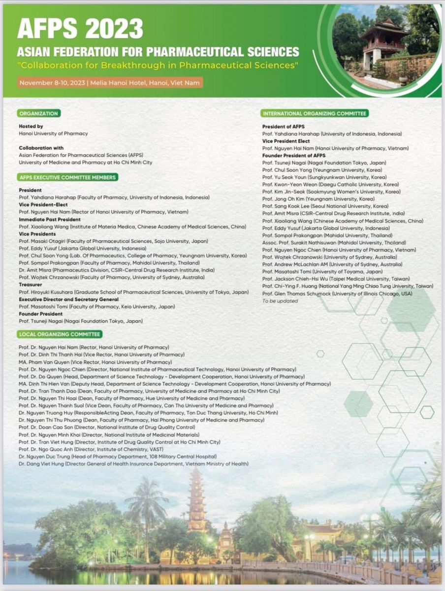 AFPS 2023: ASIAN FEDERATION FOR PHARMACEUTICAL SCIENCES 