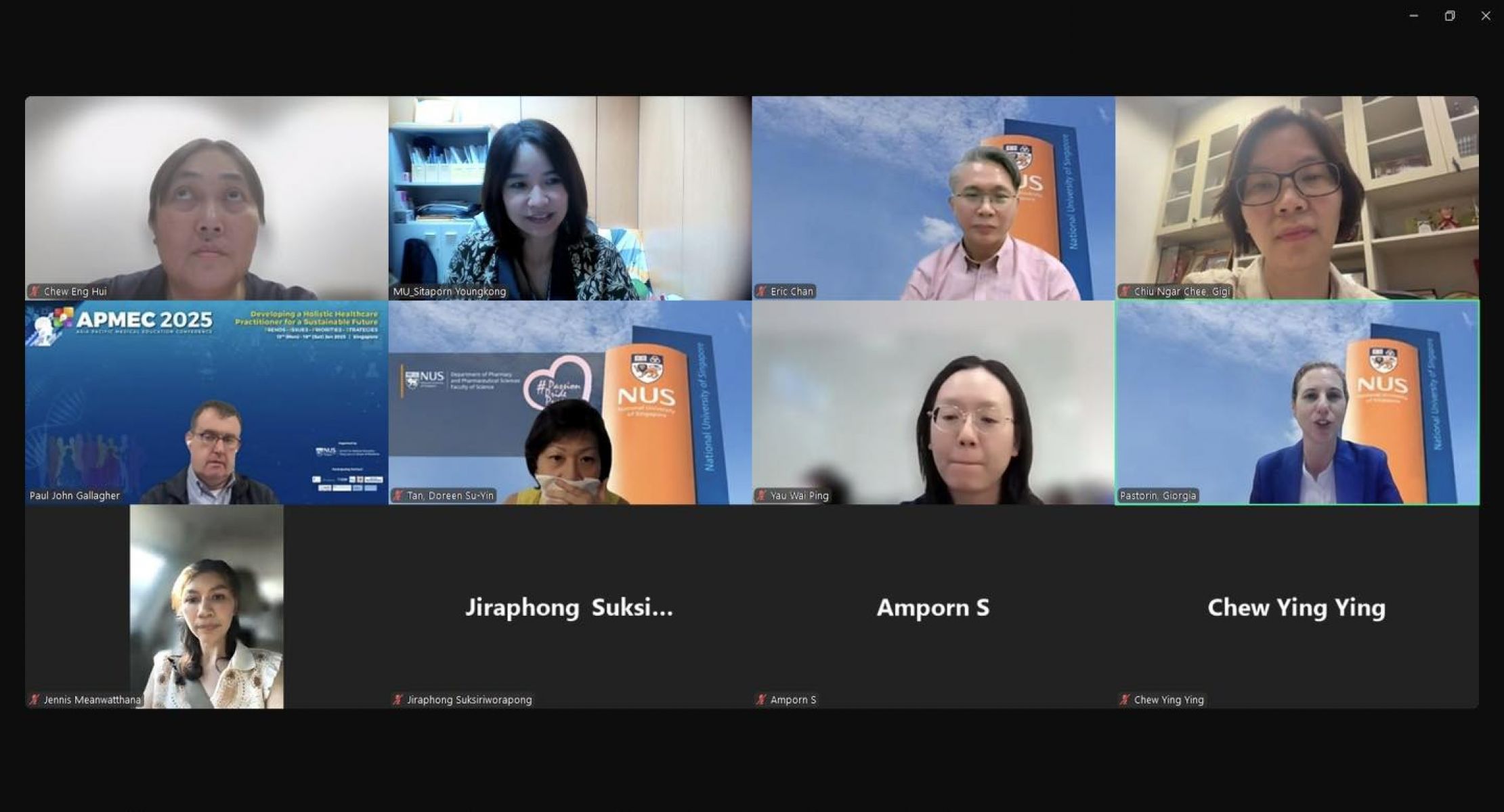 Zoom Meeting with NUS Department of Pharmacy and Pharmaceutical Sciences