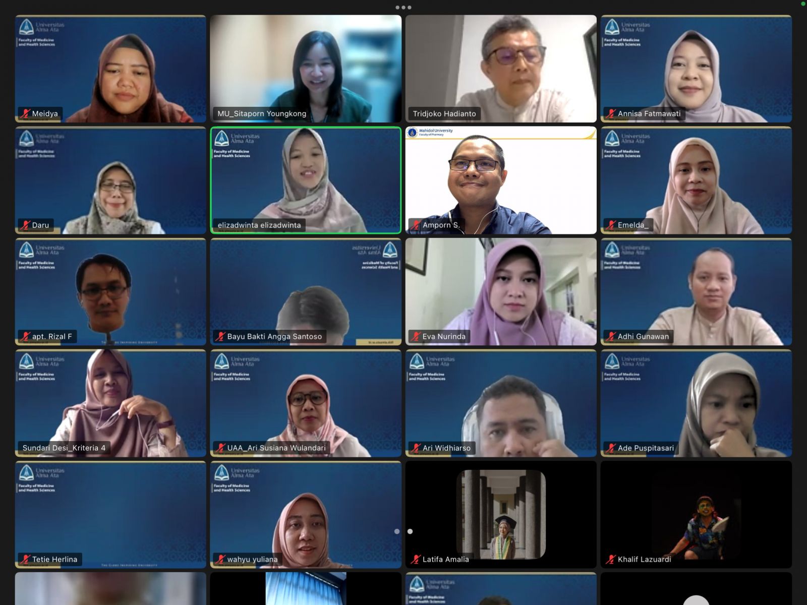 Zoom meeting with Alma Ata University through Virtual Meeting