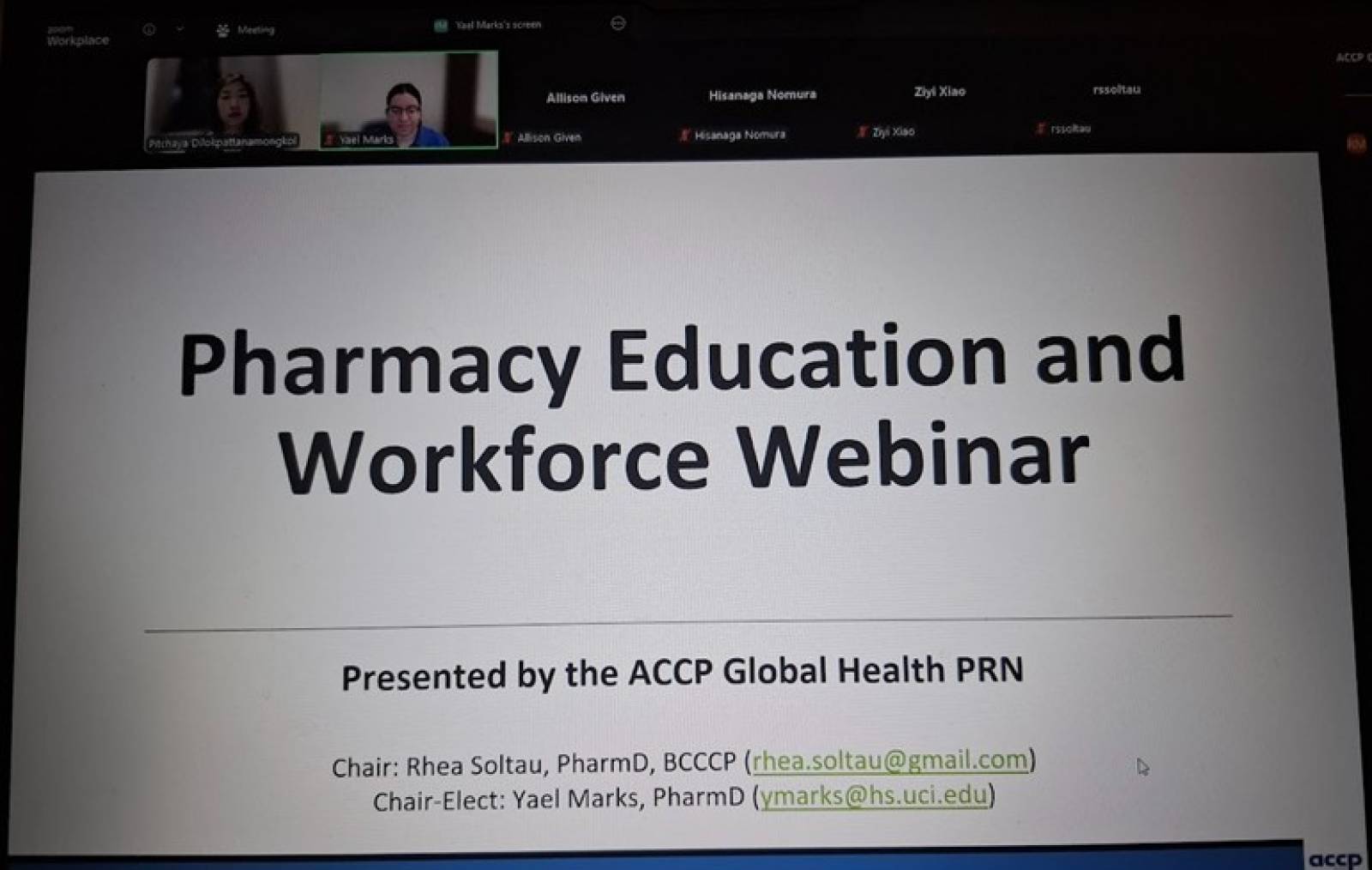 อาจารย์เภสัชมหิดลเข้าร่วมเป็นวิทยากรพิเศษในเวทีนานาชาติ ACCP Global Health PRN: Pharmacy Education and Workforce Webinar